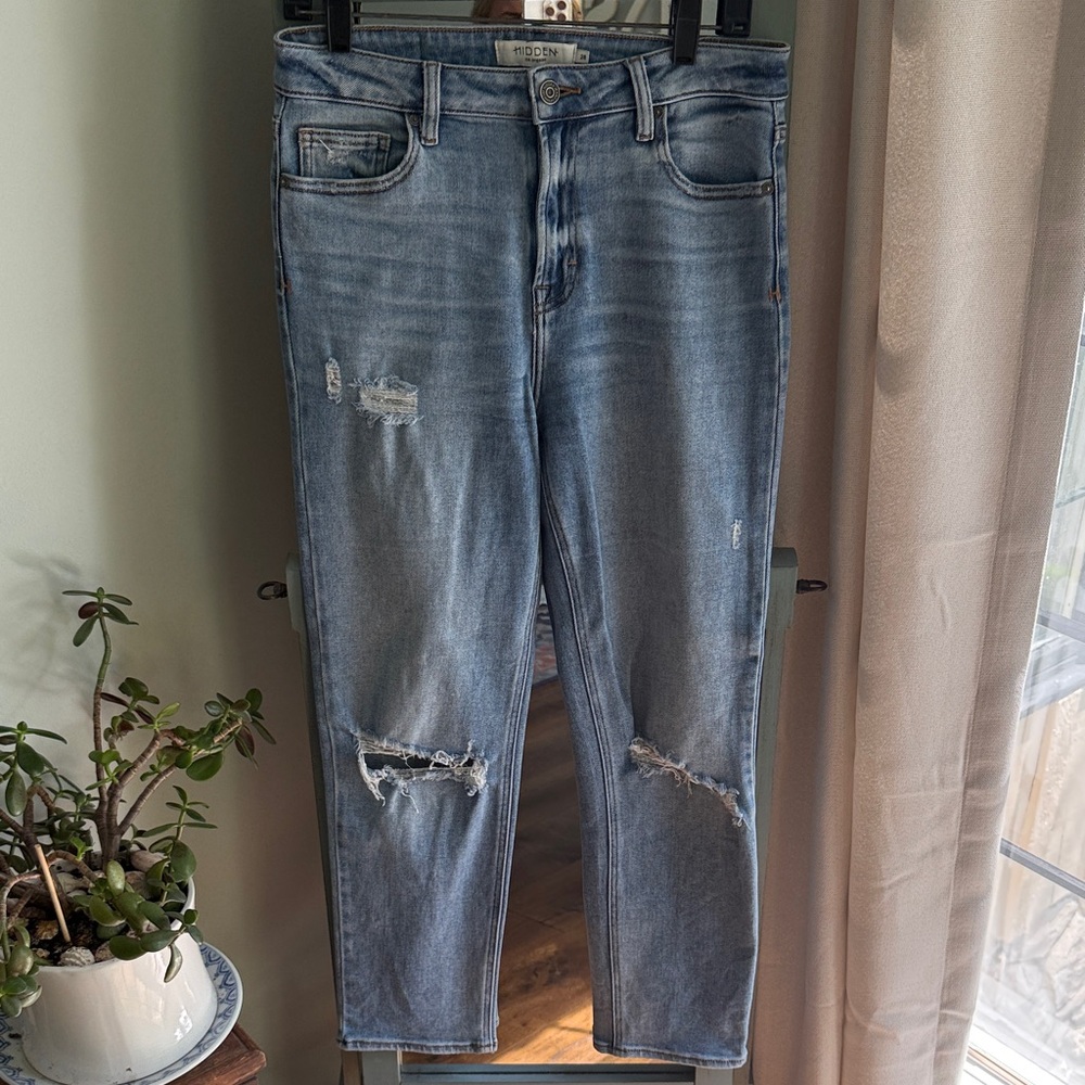 Hidden Straight Slim Jeans - Light Blue
